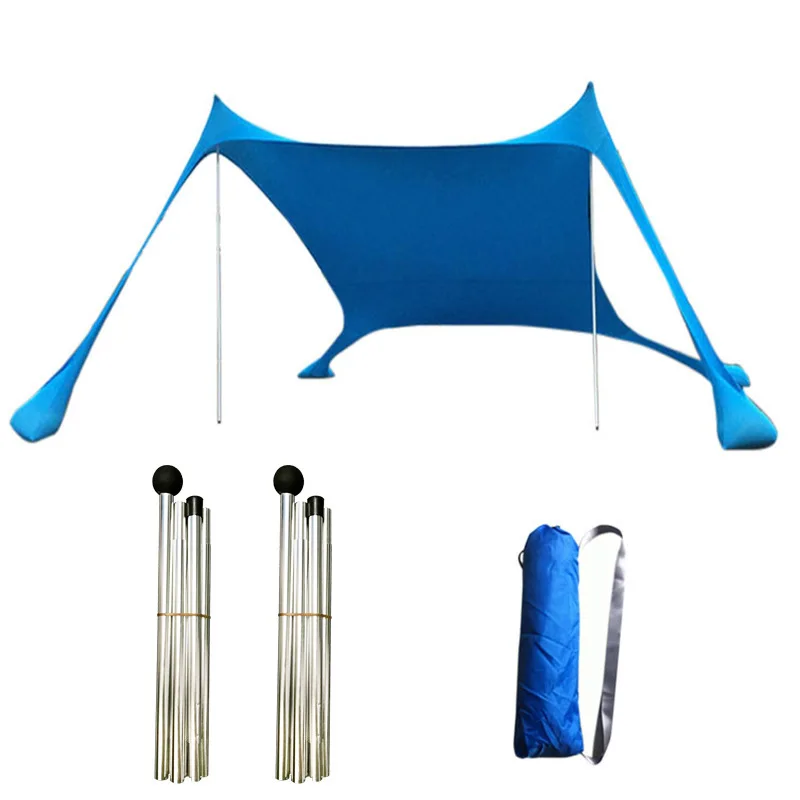 

200x200 mm Waterproof Sun Shelter UV-proof Outdoor Camping Lycraa Folding Sun Shade Beach Canopy, Red blue green customized
