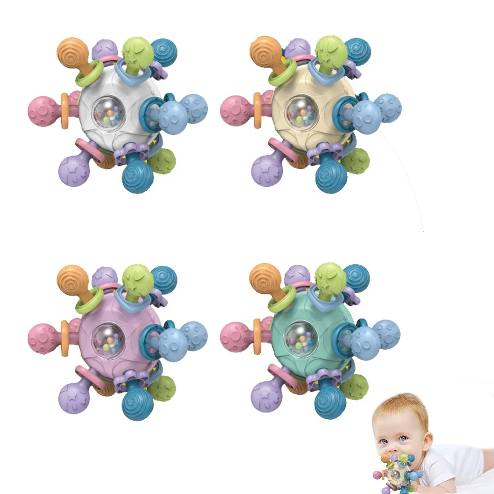 

2023 Hot Selling Baby Teething Ball Toy Rattle Sensory Montessori Infant Toys 6 to 12 Months Baby Gift
