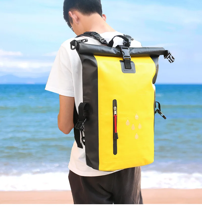 

10% OFF Large Capacity 25L Outdoor Travel Camping Hiking Surfing Waterproof Backpack with Removeable Shoulder Strap, Orange,yellow,blue,black,red or customized