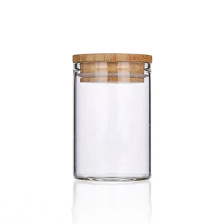

2021v clear glass cylinder jars for candle with lids, Transparent