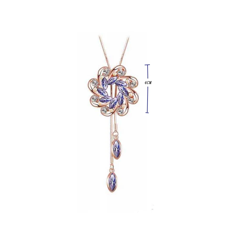 

Fashionable light purple horse giddy sweater chain women's long necklace jewelry
