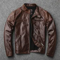 

Men's Genuine Vegetable Tanned Goatskin Motorcycle Biker Casual Leather Jacket