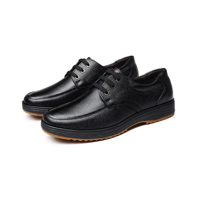 

Manufacturer Sale Full leather Low to Help Ventilated Men Shoes for Daily Life, Black