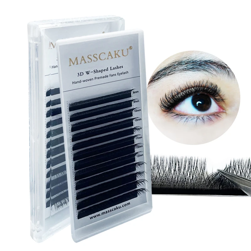 

Private Label y Shape Eyelashes Soft Professional Eyelashes Extension, Deep matte black