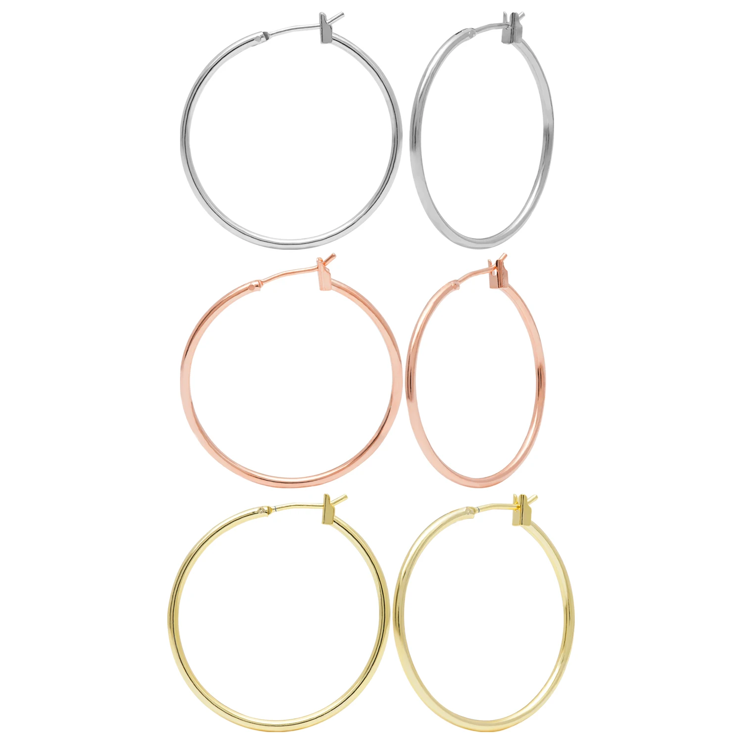 

30mm Simple Design Fashion Hoop Earrings Unisex Personality Large Circle Earrings
