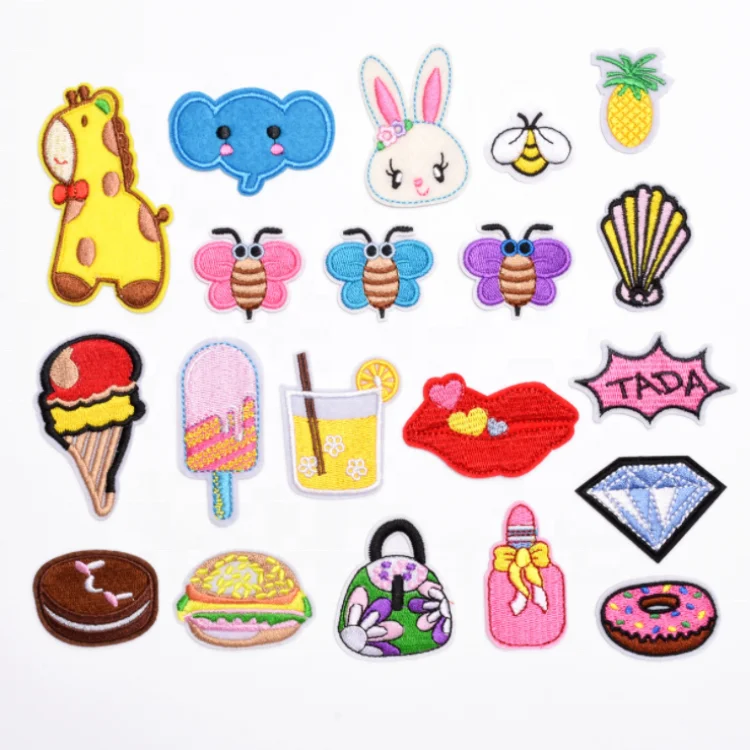 

China factory in stock custom embroidered badges Low MOQ Custom Garment Accessories Embroidered Patches for kids decorations
