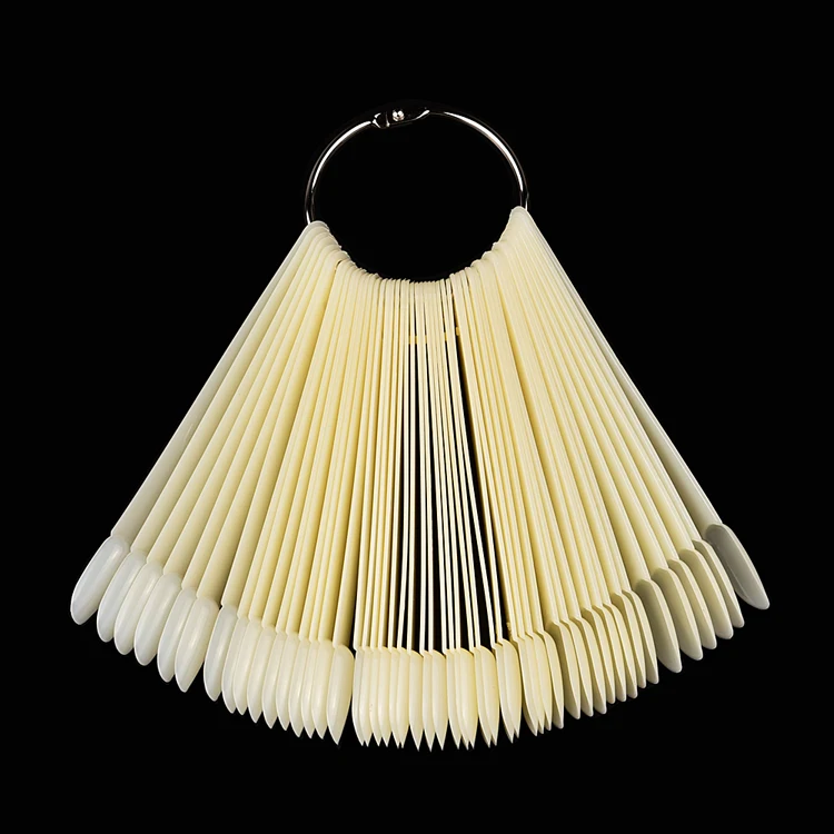 

50pcs/bag nail salon acrylic practice display nails natural transparent color nail art display tips, Natural/clear