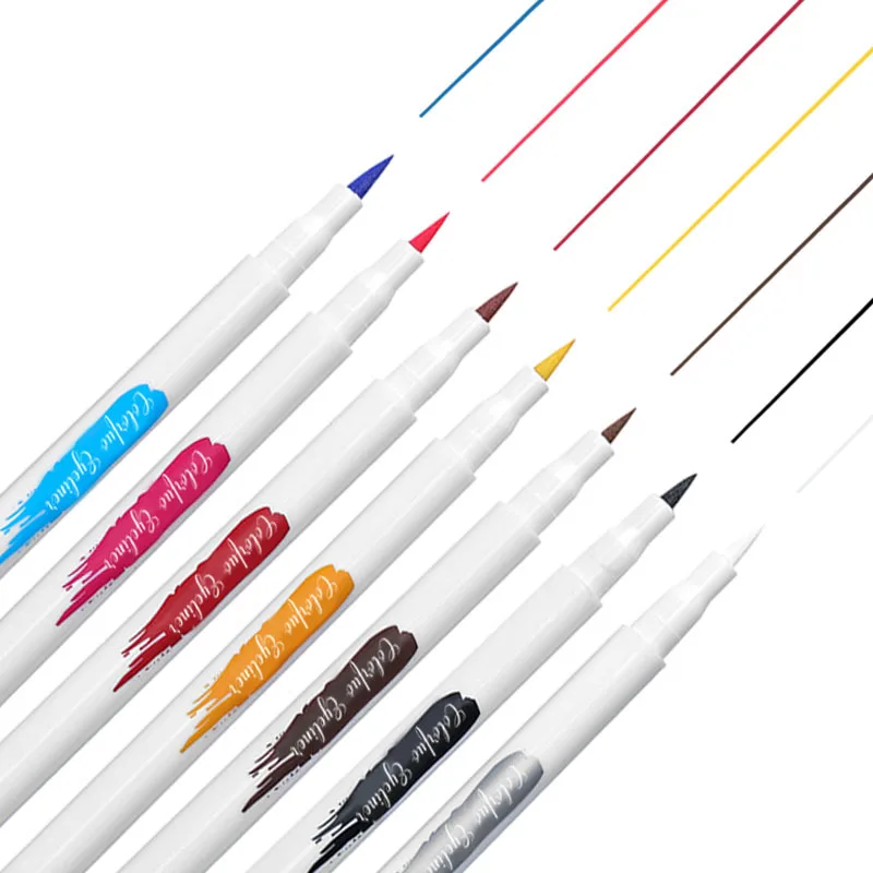 

High Quality Long Lasting Custom Eyeliner Pen Wholesale Waterproof Colorful Neon Private Label Liquid Eyeliner Set, 7 colors