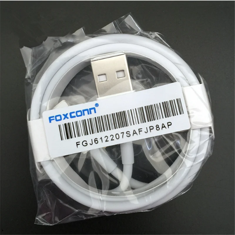 

USB cable for iphone apple foxconn cable phone charger charging usb data cable with packing 1M Original, White