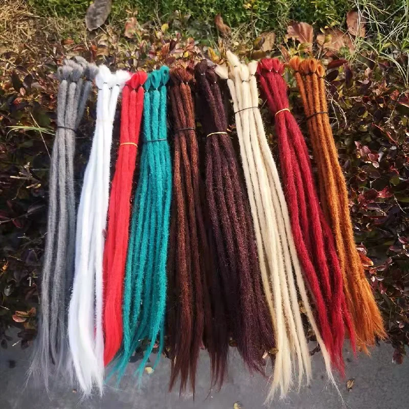 

Factory wholesale monochrome hand made locs human hair faux goddess locs pin lock dread locs jozi dreads, Customized colors acceptable