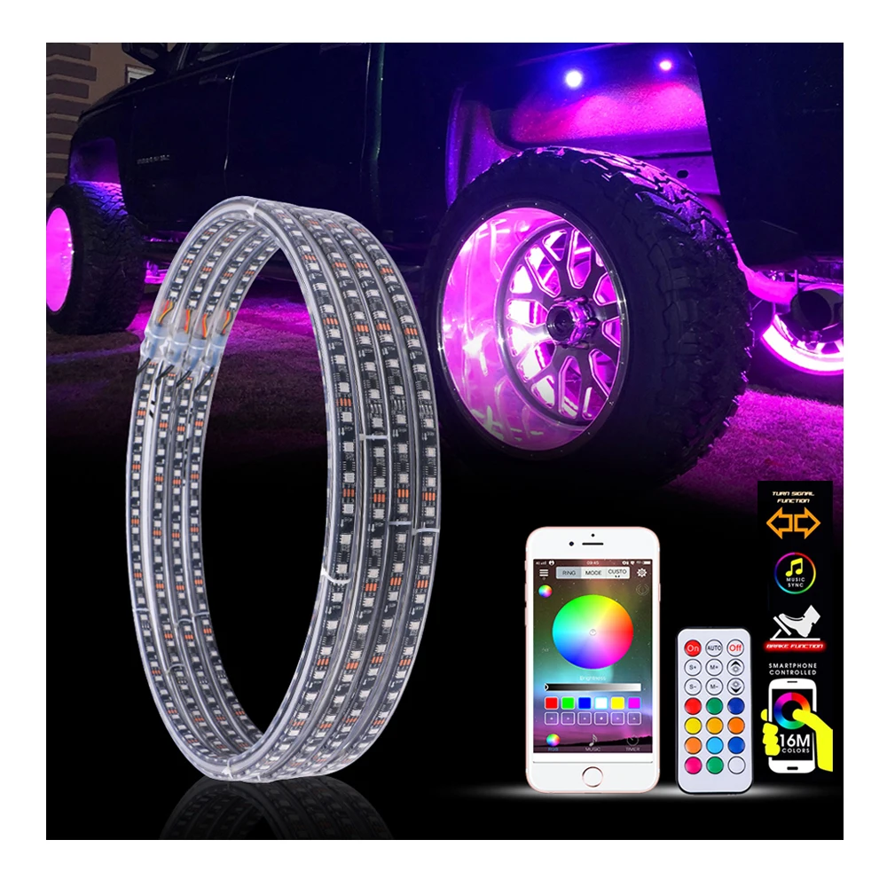 

Accesorios De Auto Luz Used Ride On Cars Underglow Tyre Tire Rgb Led Logo Car Wheel Ring LED Lights, Rgb/ white/ red/ green/ blue/ pink/ amber