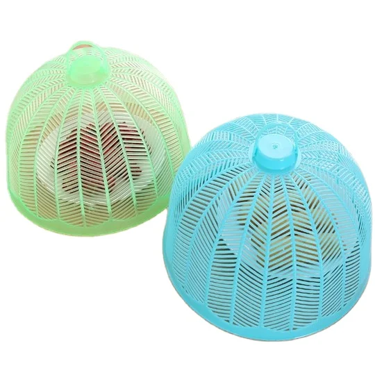 

Three colors kitchen summer anti-fly pest control round cover Dazzling plastic dinner table covers