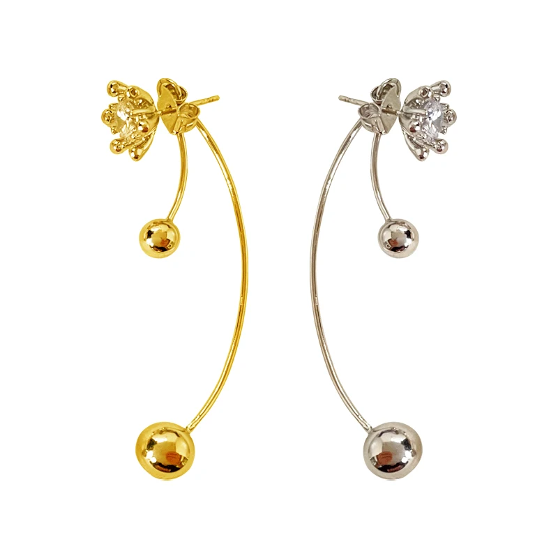 

Wholesale Long Zircon Flower Earrings Trendy Temperament Earrings for Women