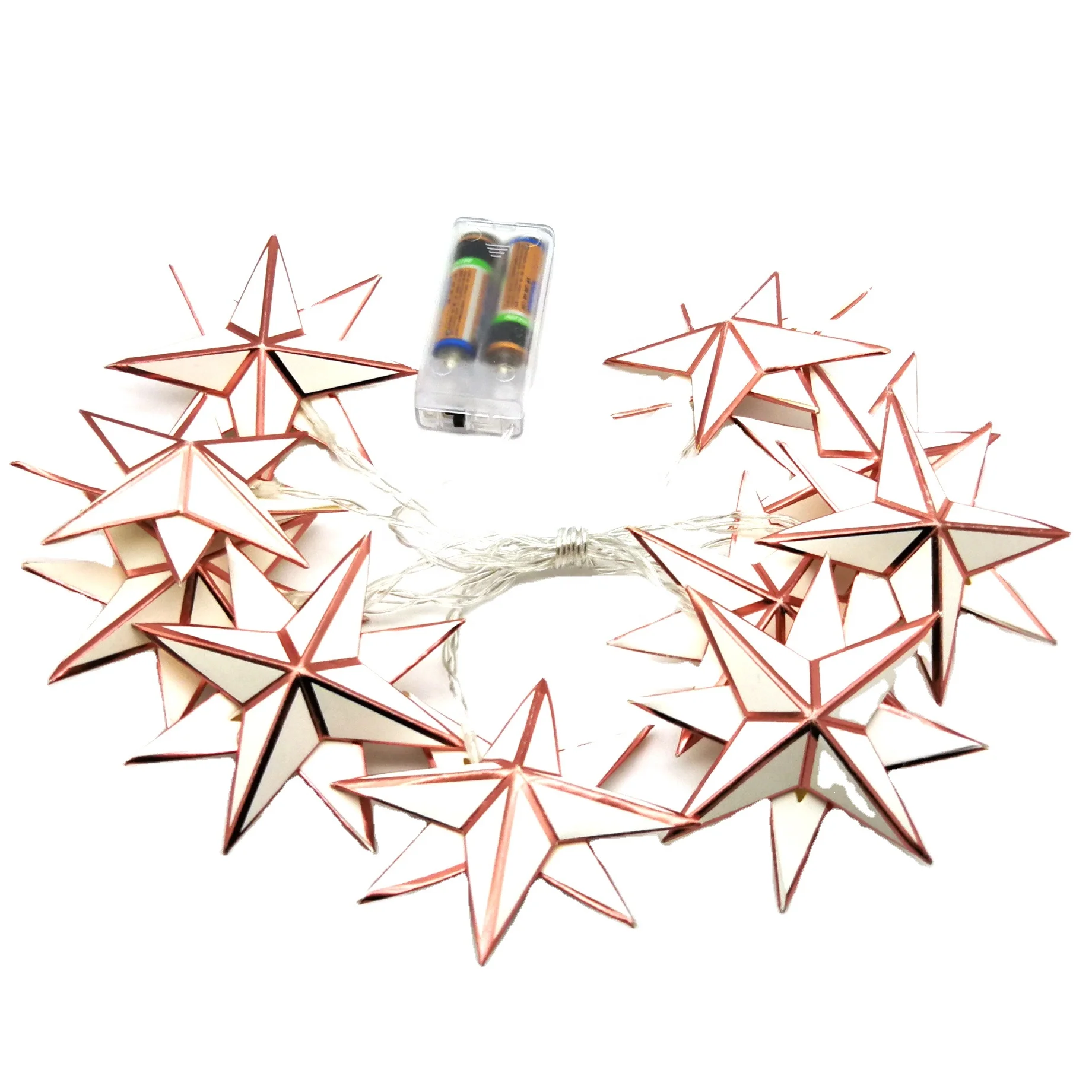 Wholesale Price Indoor Decoration LED Paper Star Garland String Light for holiday