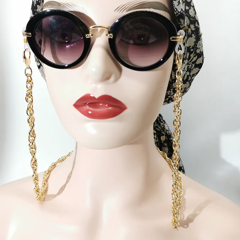 

Hip Hop Multi-Layer Sunglasses Rope Punk Style Masking Holder Cool Sunglasses Cords, Gold