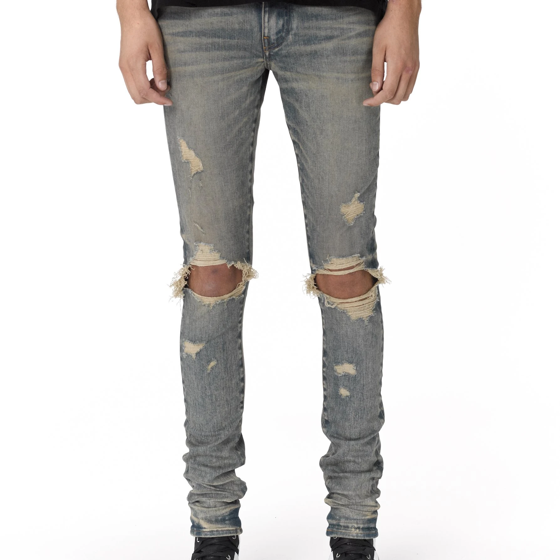 

Wholesale OEM New Style Bulk Casual High Street Washed Hole Ripped Jeans For Men