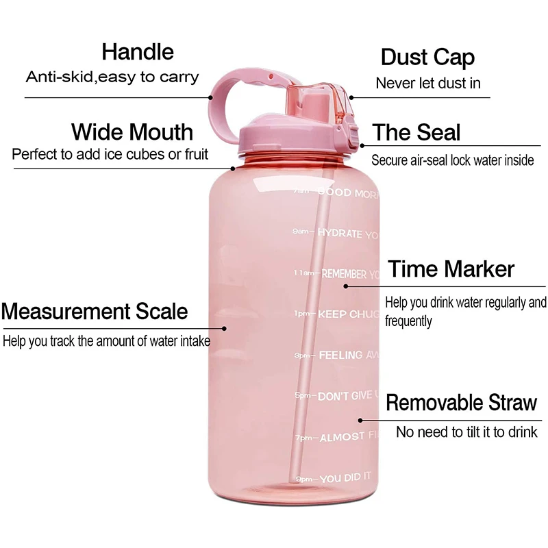 

Everich 1 Gallon Tritan bpa Fancy blender Water Bottle Motivation Water Jug with Large Capacity Sublimation Water Bottle, Customized color