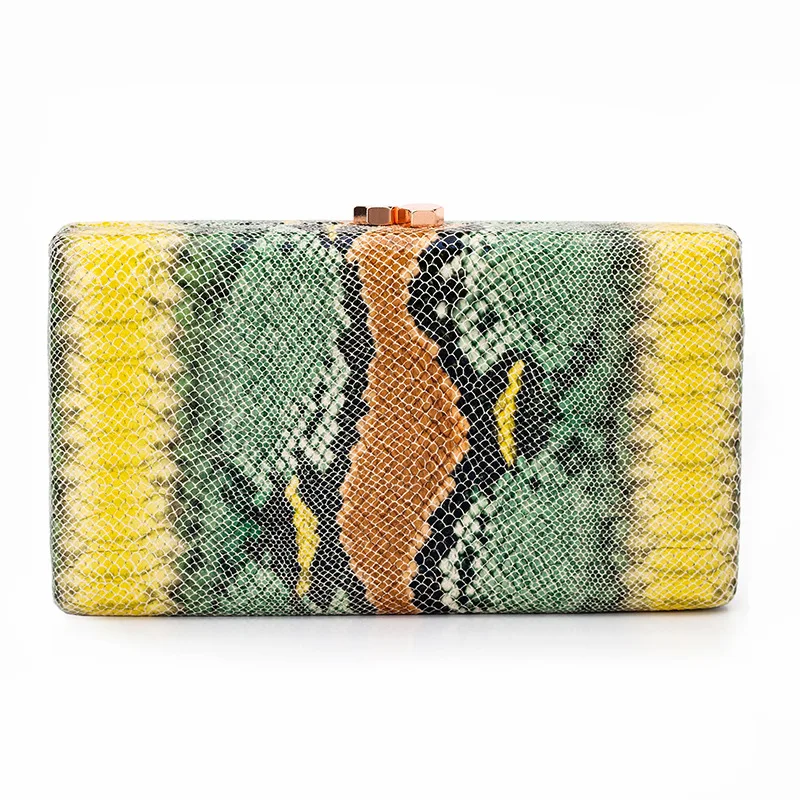 

2021 Fashion Snakeskin Pattern Clutch Evening Bags Bridesmaid Bridal Bag Women Bags Handbag, Green, dark brown, rose red, light brown, gray