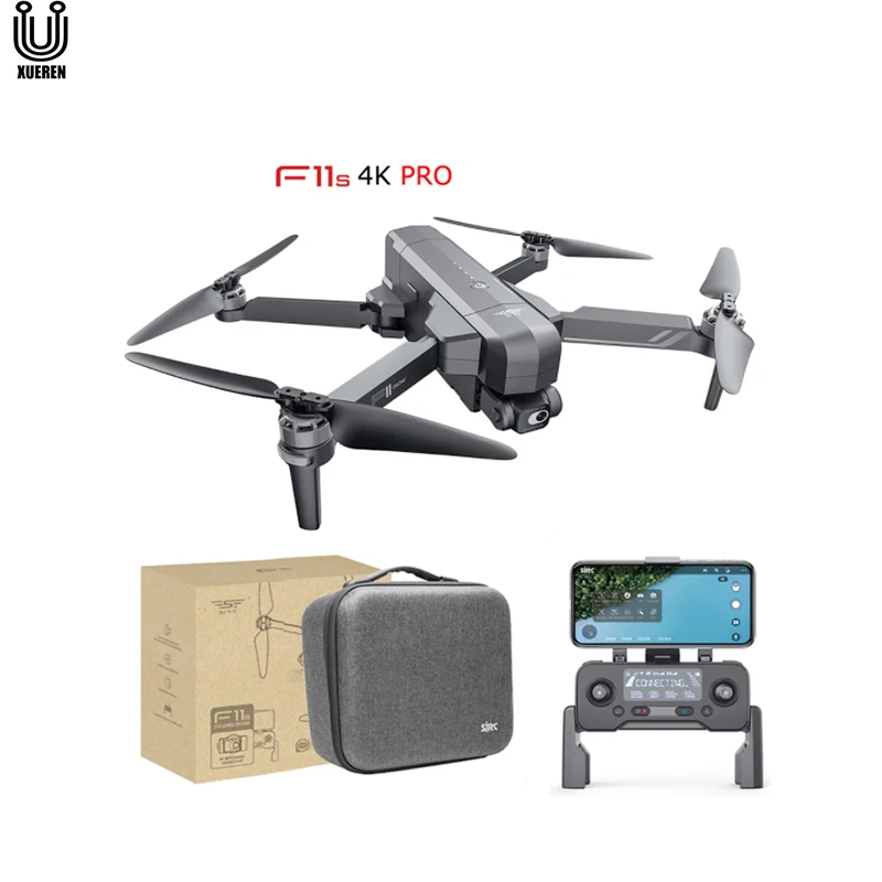 

SJRC F11S Pro Drone With 2-Axis anti-shake Gimbal EIS Real 4K Brushless GPS 5G WIFI FPV RC Quadcopter Amazon Christmas Hot, Silvery grey