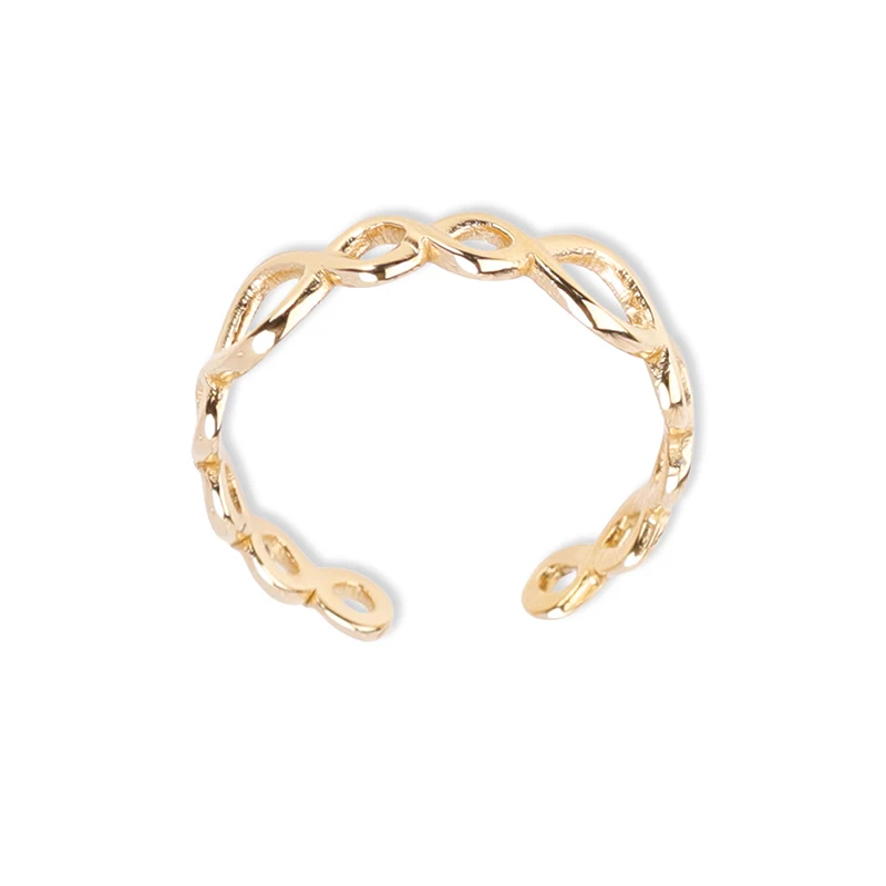 

Factory high quality 361L stainless steel 14K 8 word ring jewelry