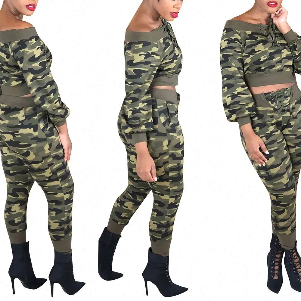 

Latest Design Camo Truck Suit In Sport Custom Women Clothing Tracksuit Two Piece Set