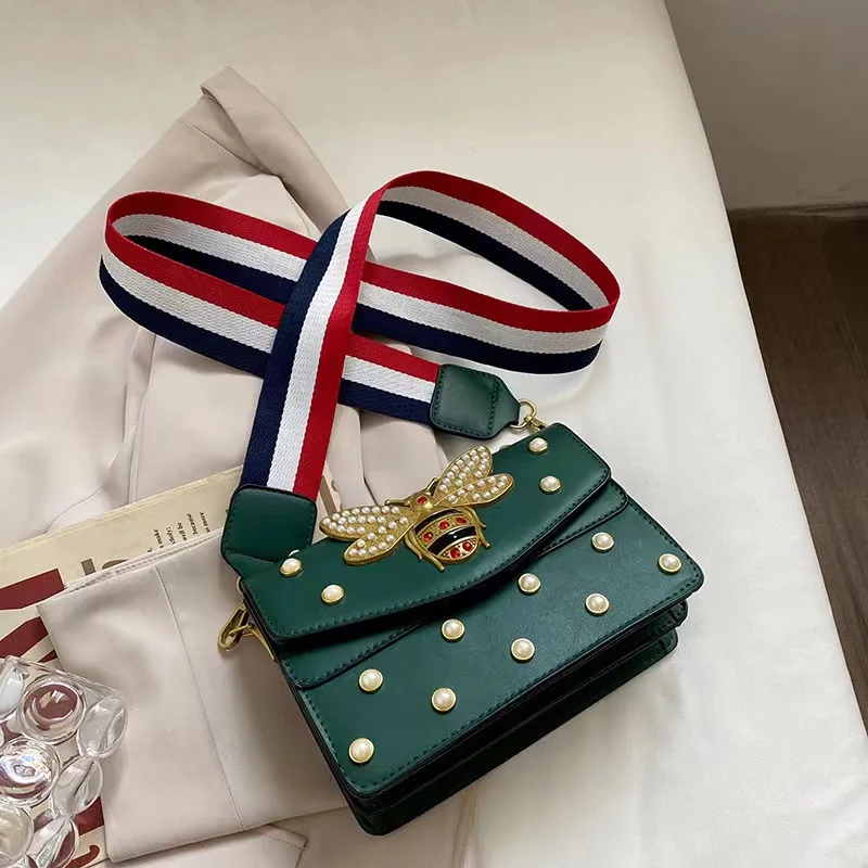 

2022 new chain 2022 Ladies Handbag New Fashion Square Bag Shopping Bag Ladies Pearl Pearl Bag Handbag, Black white khaki red pink matcha green dark green