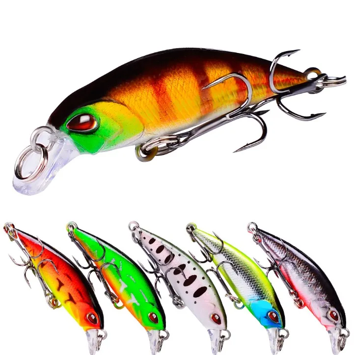 

New Sinking Minnow 4.3g Long Shot 5.4cm Artificial Fishing Lure with 3D Eyes, 5 colors