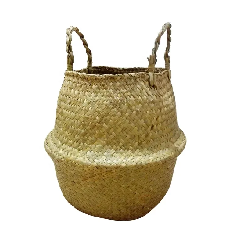 

Nordic Hand Woven Plant Pot Belly Seagrass Basket