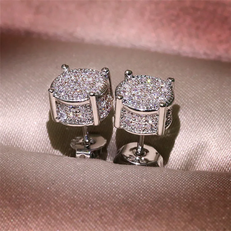 

Round Four-Diamond Micro-Diamond Women Earrings Simple Fashion Single Item Jewelry Earrings, Picture shows