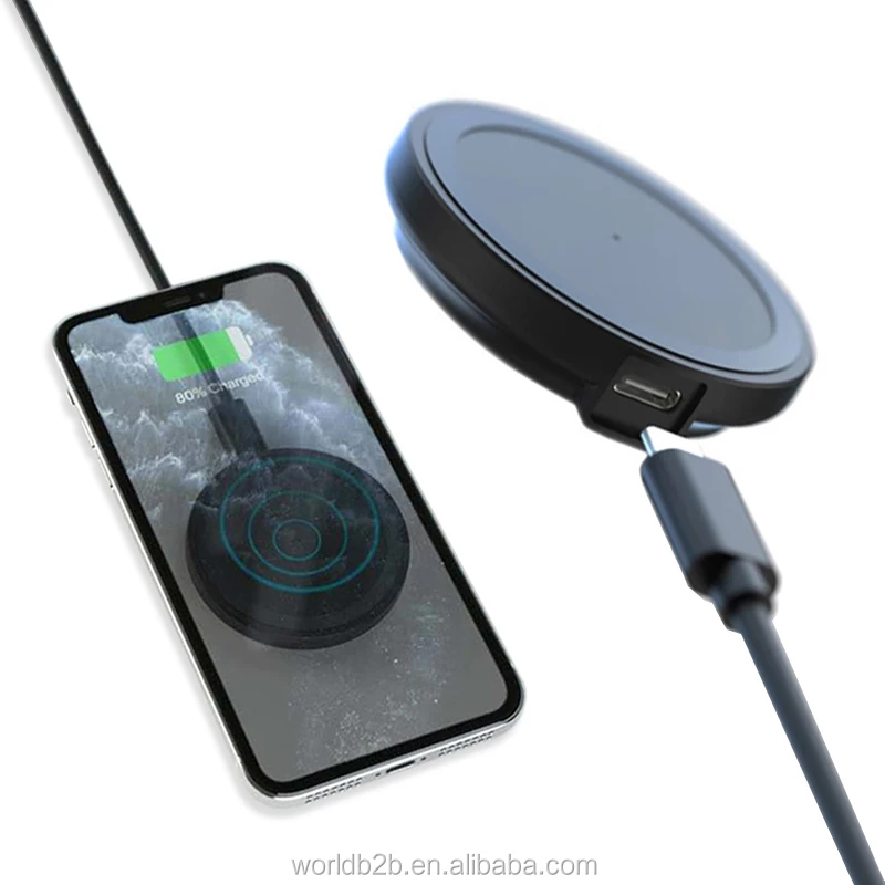 

Wireless Magnet Charger Fast Charging Pad Thin and Built-in Magnets Compatible for iPhone 12/12 Mini/ 12 Pro/ 12 Pro Max, Black