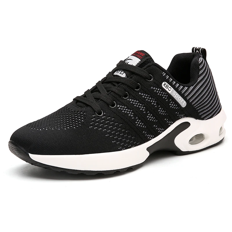 

Factory Sells New Lace-up Design Sneakers Breathable Mesh Air Cushion Sole Sport Shoes For Men Outdoor Men's Running Shoes, Red, gray, blue