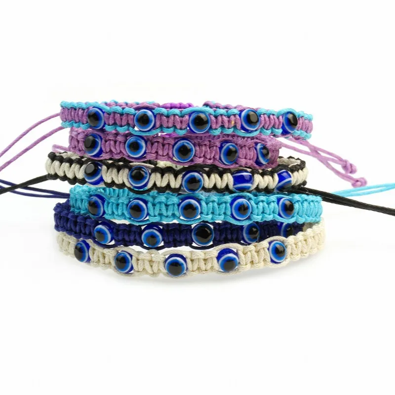 

Demon Eye hand made Bracelet Fashion lady multicolor rope bracelet for women girls, 6 color