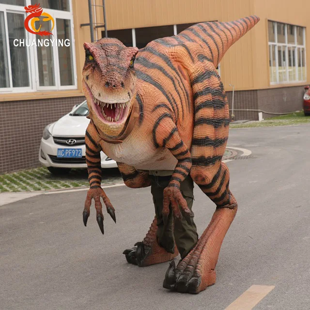 

Adult walking velociraptor dinosaur costume for party, According to customer's requirement