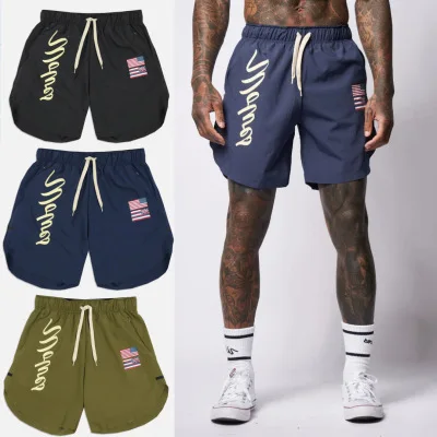 

High Quality Men Causal Shorts USA UK Style Athletic Streetwear Shorts Polyester Mens Gym Training Beach Sport Shorts, Customized