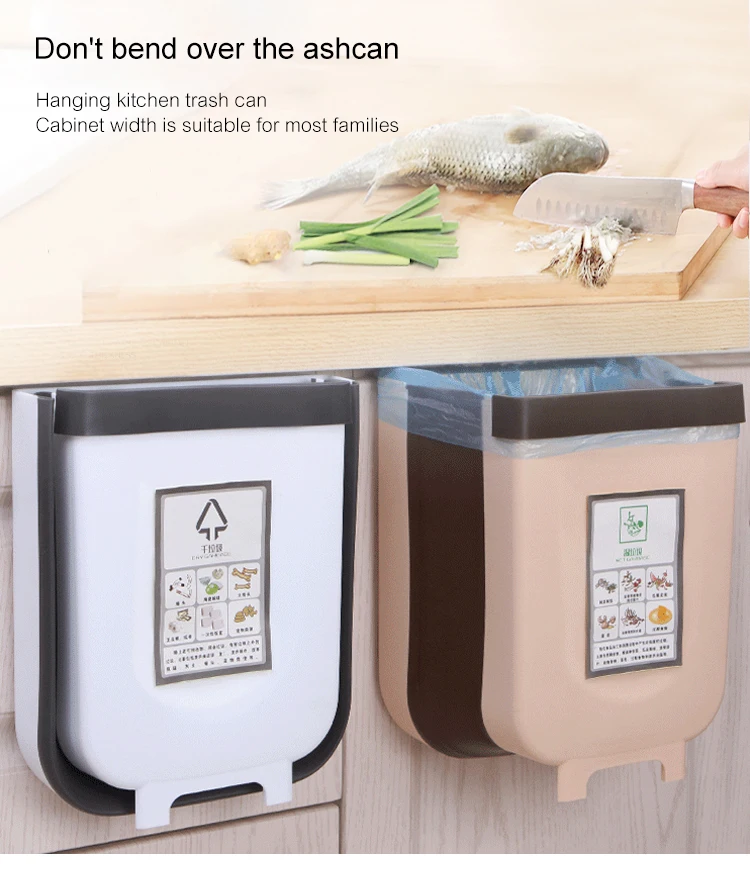 Folding Waste Bin Kitchen Cabinet Door Hanging Trash Bin Trash Can Wall Mounted Trashcan For Bathroom Toilet Waste Storage Buy Trash Cans Hanging Trash Can Plastic Trash Can Product On Alibaba Com