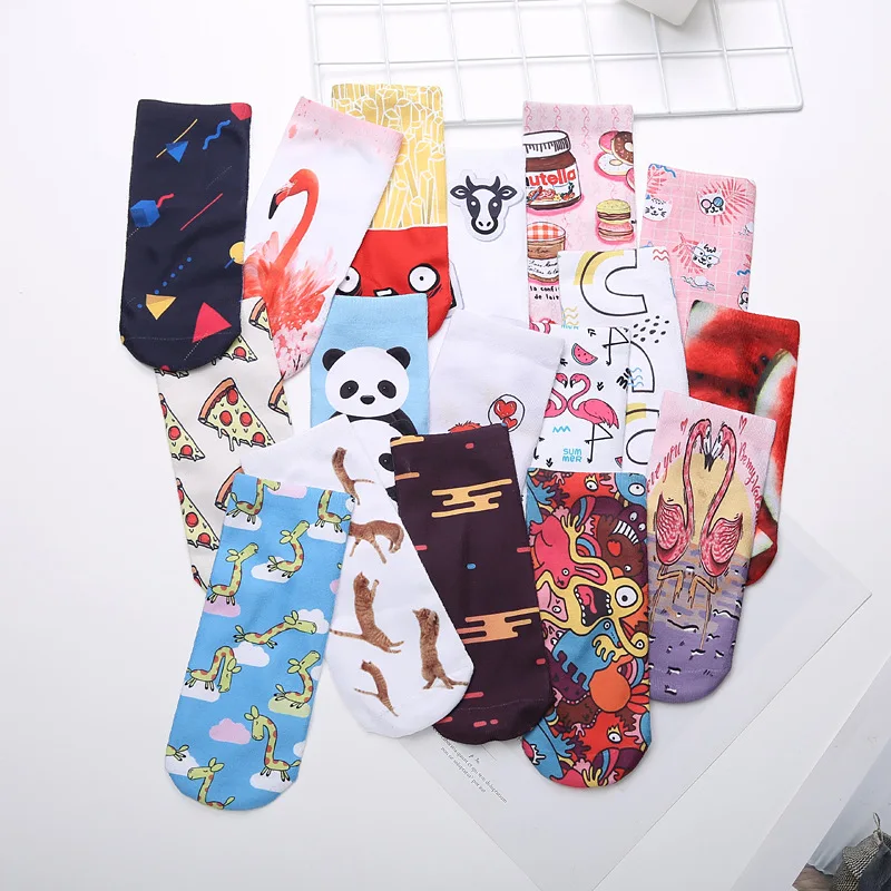 

Cross-border printed cotton socks a variety of multi-pattern 3D printed socks in summer