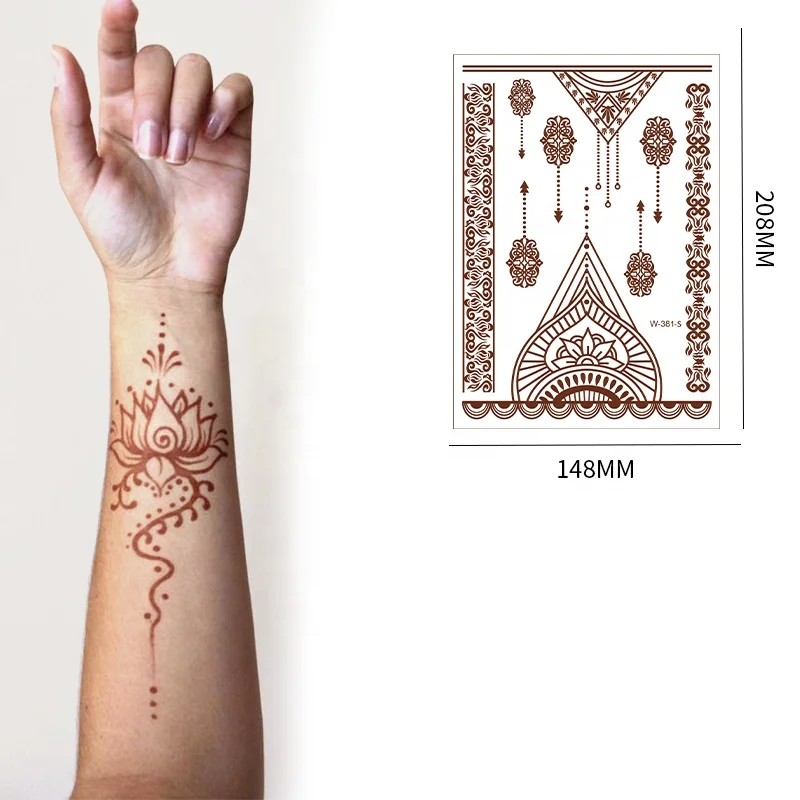 

Henna Stickers Waterproof Red Henna Tattoo Stickers for Women tattoo sticker henna, Metallic gold, silver, black, blue,burnt henna or cmyk