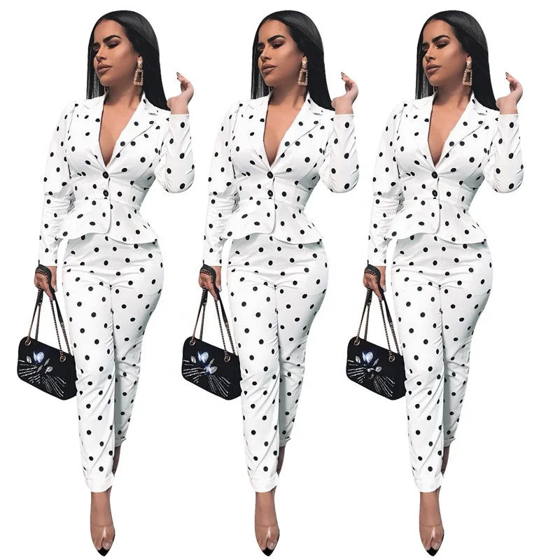 

B34464A 2019 Women casual 2 PCS OL style pants suit, Shown