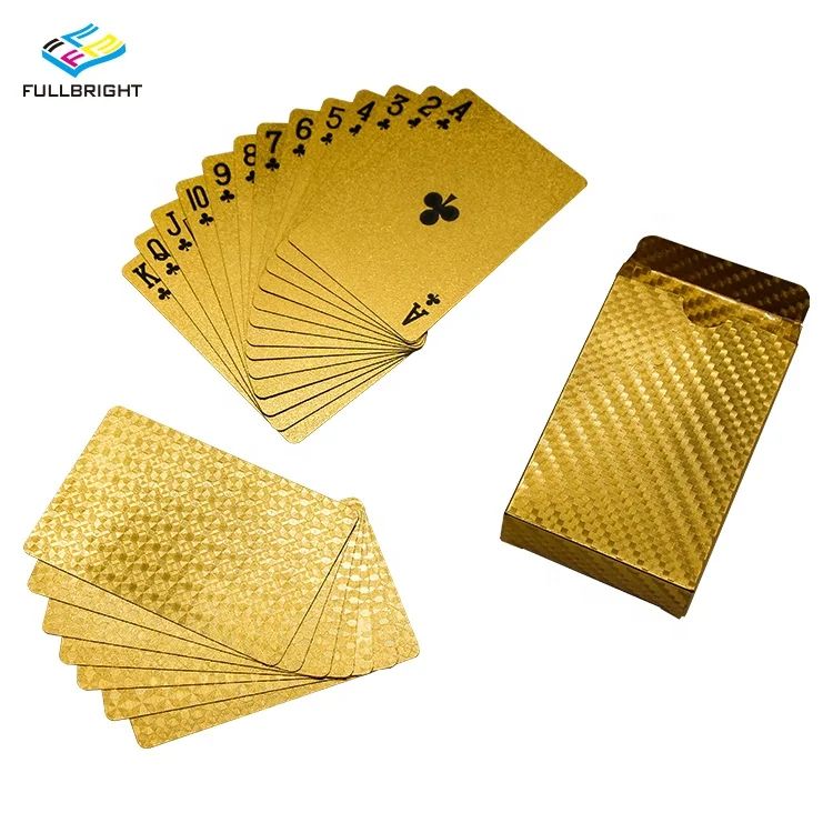 

Factory stock gold poker card plastic palying cards for gifts, Gold, black