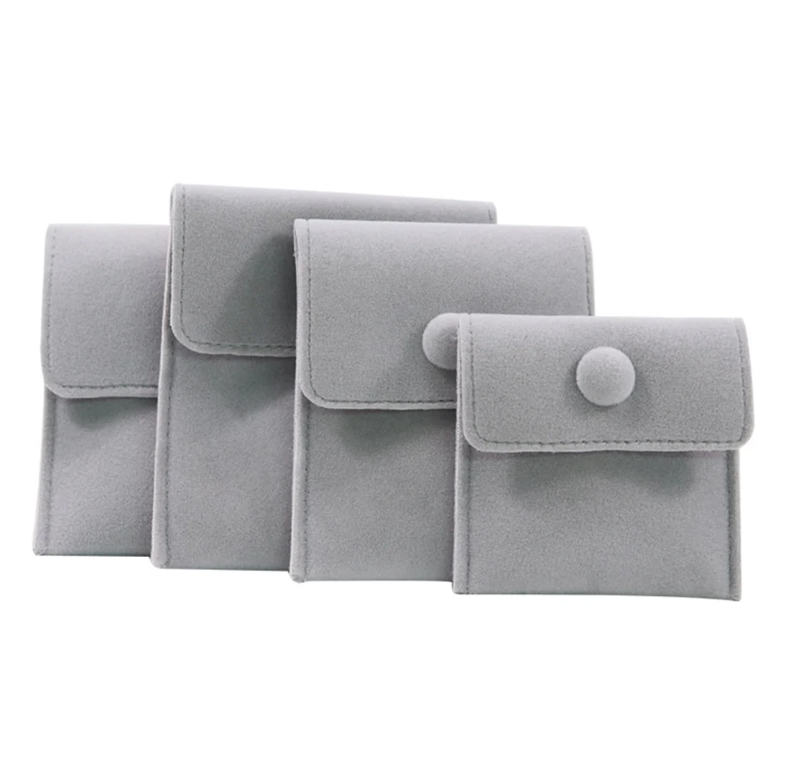 

2021wholesale luxury personalised jewellery bags logo pouches grey soft velvet pouches for ring necklace bangle bracelet, Stock 5 colors