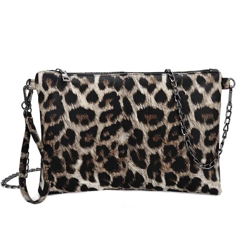 

2021 Hot New Women's Crossbody Bag Animal Leopard Print PU Leather Clutch Convertible Crossbody Purse