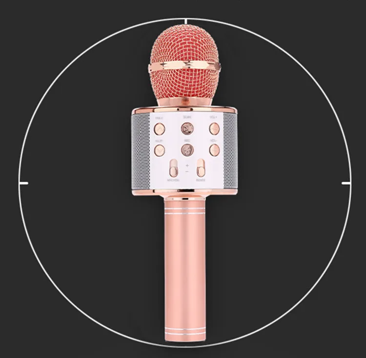 

Portable Mini Karaoke Microphone Speaker Mobile Microphone For Kids, Gold, rose gold, classic black, elegant blue, cute pink