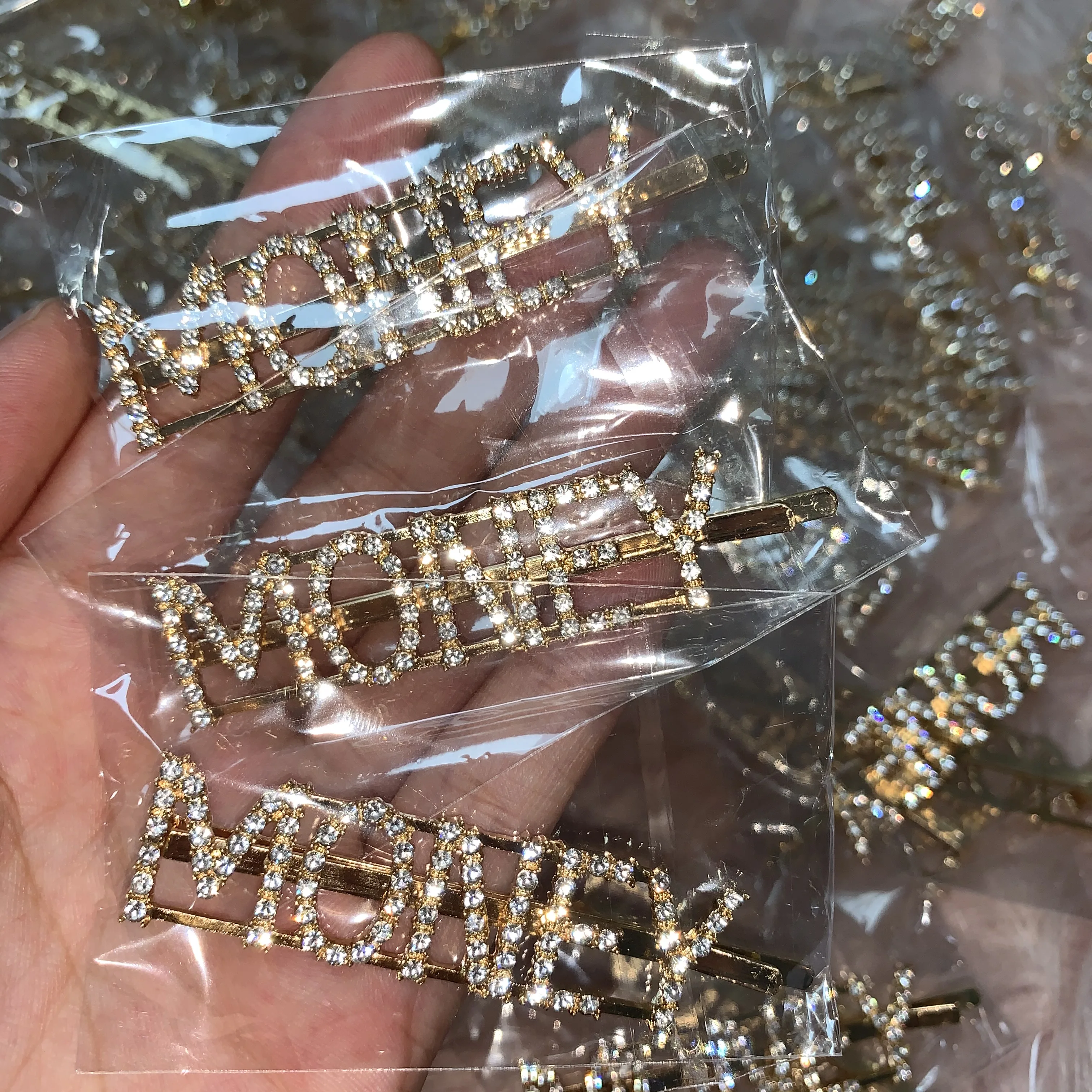 

M hair clip words custom hair pins, Silver