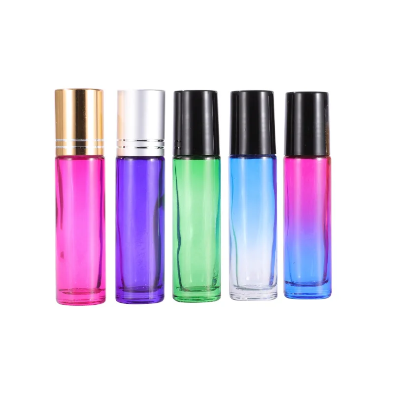 

Round empty fancy roll on 10ml glass roller ball bottles for essential oils with gradient color