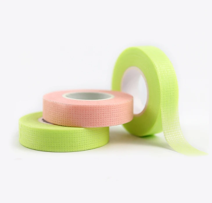 

Eyelash Extensions Tools Green Tape Micropore Adhesive Tape Non-woven Eyelash Extension Tool dispenser blue lash tape, White/pink/green