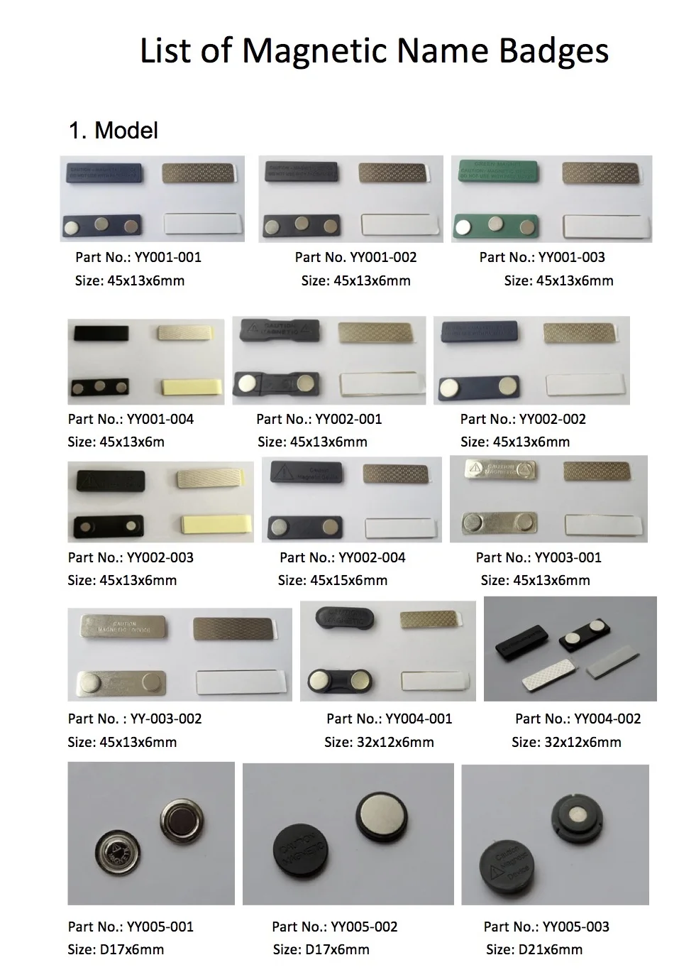 Magnetic badge lsit 1