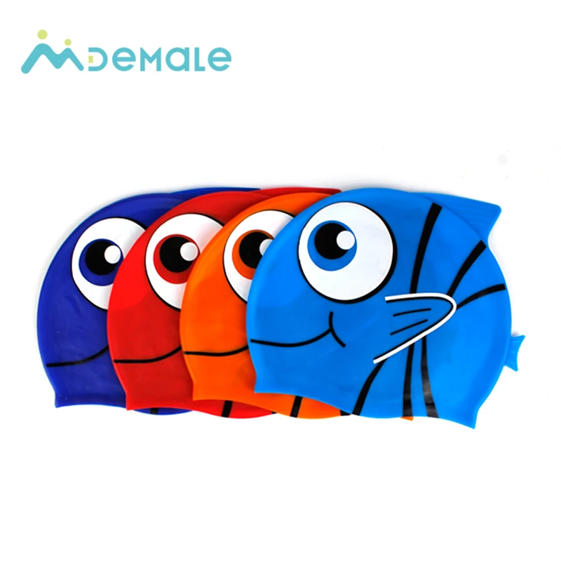 

child silicone swim caps Manufacturer 2020 Hot sale Fish silicone swim cap kids swimming cap