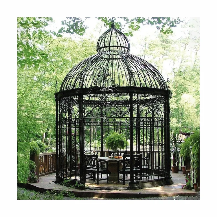 Garden Decorative Large Luxury Round Metal Roof Wrought Iron Wedding Pavilion Gazebo Frame For Sale Buy Large Luxury Outdoor Ornamental Metal Iron Gazebo Frame Cast Iron Gazebo Pavilion Garden Wrought Iron Gazebo