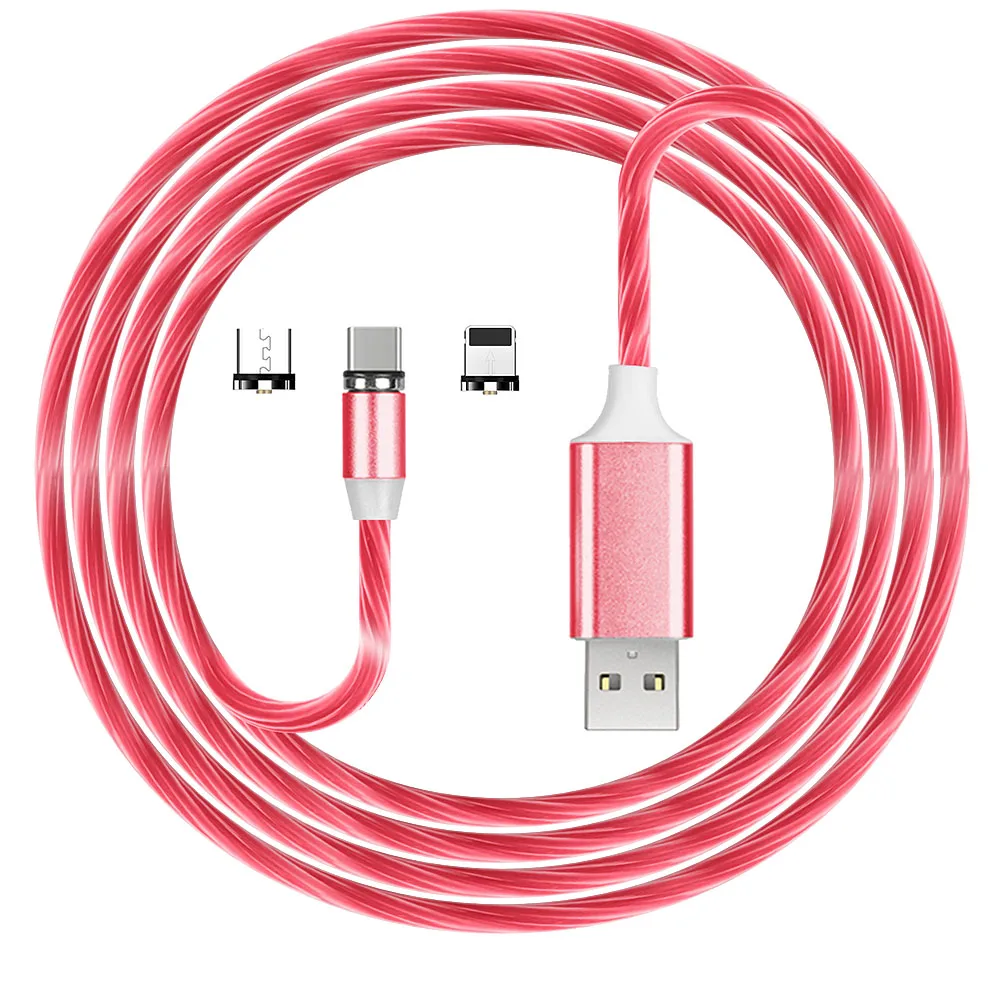 

3 in 1 Mobile Phone Upgrade 2.4A Led Flowing Light Multi Magnetic Usb Cable