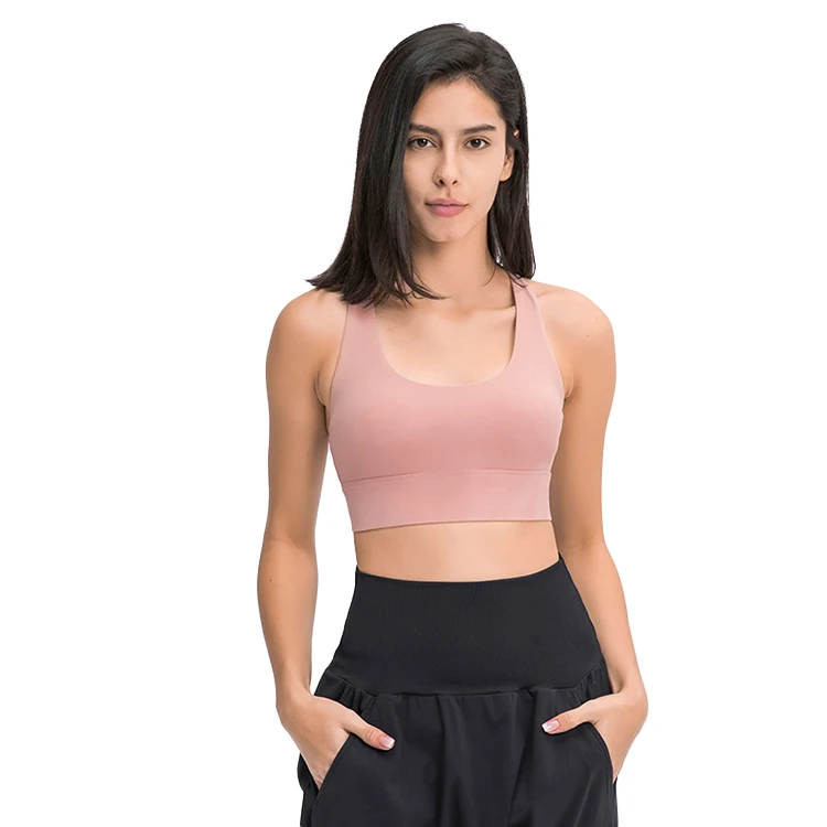 

Sports Bra High Impact Breast Custom Logo,2021 High Support Athletic Double Sided Push Up Sports Bra For Women
